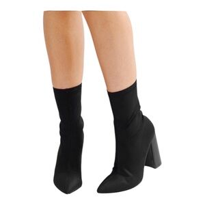 ASOS Black High Heeled Sock Boots